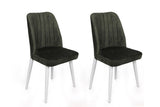 Set scaune (2 bucăți) Alfa Chair Set (2 Pieces), Kaki, 50x90x49 cm - Kaki Alb, SKU 974NMB1630