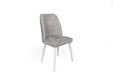 Set scaune (2 bucăți) Alfa Chair Set (2 Pieces), Kaki, 50x90x49 cm - Gri Alb, SKU 974NMB1630