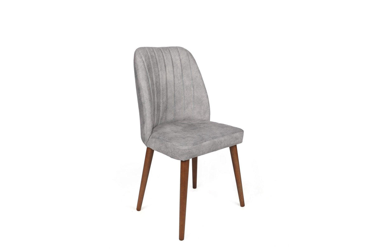 Set scaune (2 bucăți) Alfa Chair Set (2 Pieces), Kaki, 50x90x49 cm - Nuc Gri, SKU 974NMB1630