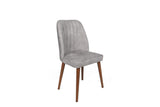 Set scaune (2 bucăți) Alfa Chair Set (2 Pieces), Kaki, 50x90x49 cm - Nuc Gri, SKU 974NMB1630