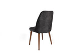 Set scaune (2 bucăți) Alfa Chair Set (2 Pieces), Kaki, 50x90x49 cm - Nuc antracit, SKU 974NMB1630