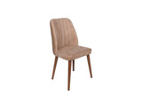 Set scaune (2 bucăți) Alfa Chair Set (2 Pieces), Kaki, 50x90x49 cm - Nuc Bej, SKU 974NMB1630