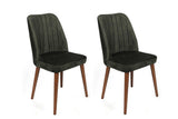 Set scaune (2 bucăți) Alfa Chair Set (2 Pieces), Kaki, 50x90x49 cm - Nuc kaki, SKU 974NMB1630