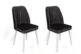 Set scaune (2 bucăți) Alfa Chair Set (2 Pieces), Kaki, 50x90x49 cm - Alb antracit, SKU 974NMB1630