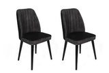 Set scaune (2 bucăți) Alfa Chair Set (2 Pieces), Kaki, 50x90x49 cm - Negru Antracit, SKU 974NMB1630