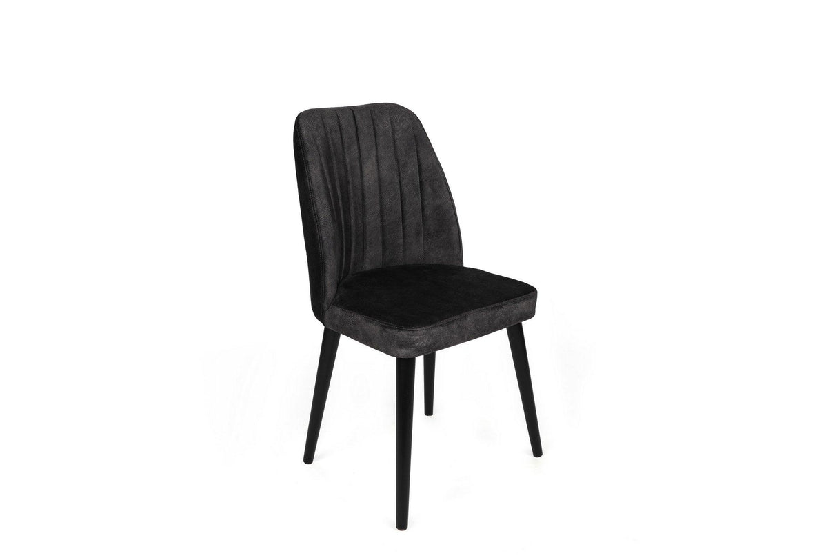 Set scaune (2 bucăți) Alfa Chair Set (2 Pieces), Kaki, 50x90x49 cm - Negru Antracit, SKU 974NMB1630