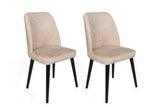 Set scaune (2 bucăți) Dallas Chair Set (2 Pieces), Bej, 50x90x49 cm - Bej Negru, SKU 974NMB1653