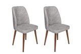 Set scaune (2 bucăți) Dallas Chair Set (2 Pieces), Bej, 50x90x49 cm - Nuc Gri, SKU 974NMB1653