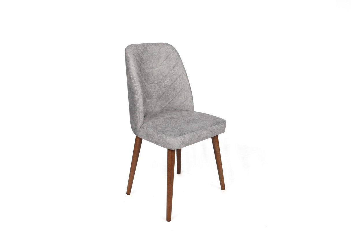 Set scaune (2 bucăți) Dallas Chair Set (2 Pieces), Bej, 50x90x49 cm - Nuc Gri, SKU 974NMB1653