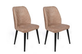 Set scaune (2 bucăți) Dallas Chair Set (2 Pieces), Bej, 50x90x49 cm - Vizon Black, SKU 974NMB1653