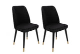 Set 2 scaune Hugo-366 V2, Negru - Auriu, 50x49x90 cm