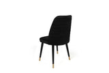 Set 2 scaune Hugo-366 V2, Negru - Auriu, 50x49x90 cm