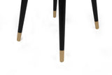 Set 2 scaune Hugo-366 V2, Negru - Auriu, 50x49x90 cm