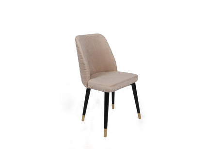 Set 2 scaune Hugo-367 V2, Crem - Negru - Auriu, 50x49x90 cm