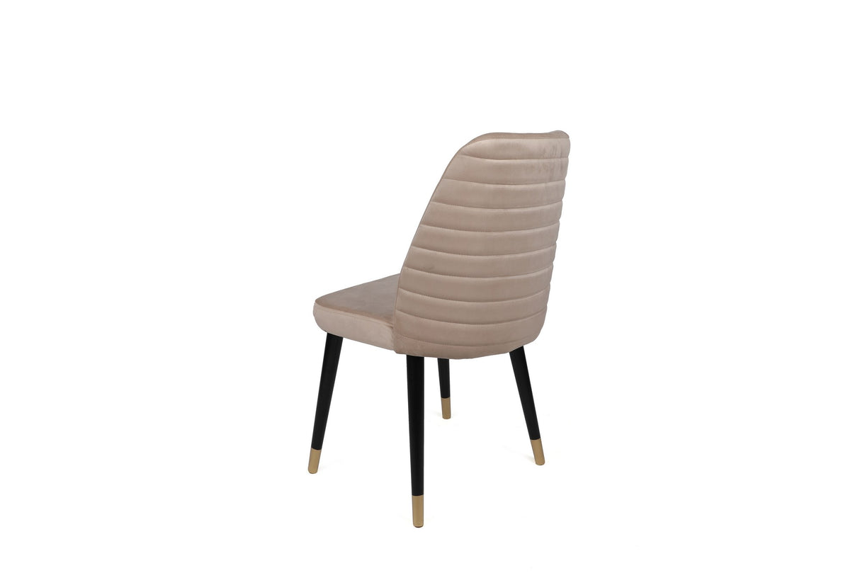 Set 2 scaune Hugo-367 V2, Crem - Negru - Auriu, 50x49x90 cm