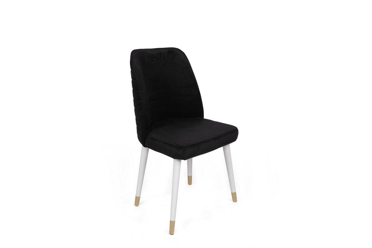 Set scaune (2 bucăți) Hugo Chair Set (2 Pieces), Negru, 50x90x49 cm - Auriu Alb Negru, SKU 974NMB1677