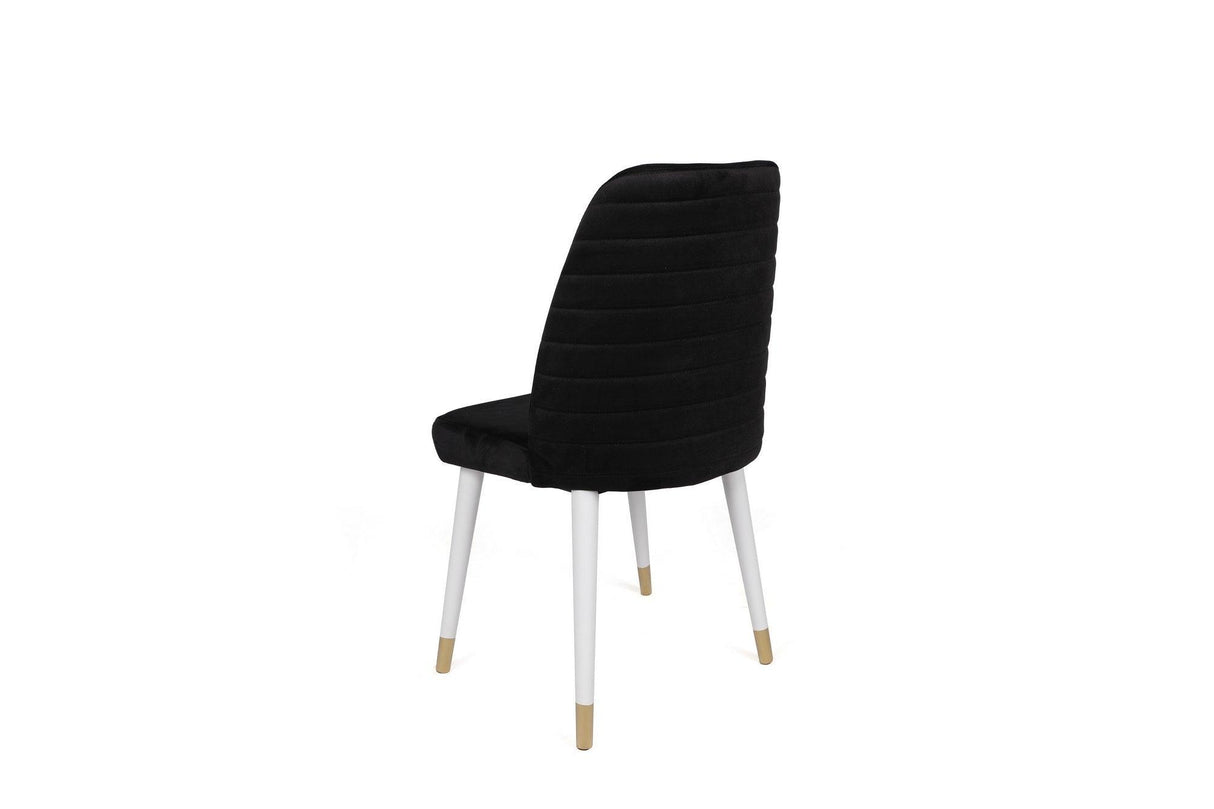 Set scaune (2 bucăți) Hugo Chair Set (2 Pieces), Negru, 50x90x49 cm - Auriu Alb Negru, SKU 974NMB1677