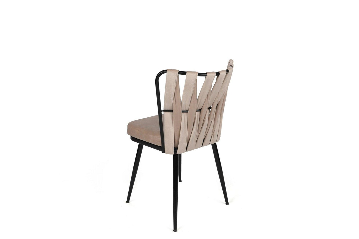 Set scaune (2 bucati) Kusakli Chair Set, 43 x 82 x 43 cm - Crem Negru, SKU 974NMB1681