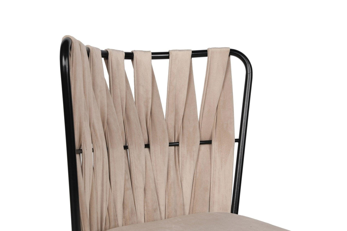 Set scaune (2 bucati) Kusakli Chair Set, 43 x 82 x 43 cm - Crem Negru, SKU 974NMB1681