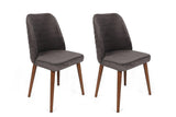 Set scaune (2 bucati) Bucatarie Sufragerie Tutku Chair  50 x 90 x 49 cm - Nuc antracit, SKU 974NMB1683