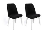 Set scaune (2 bucati) Bucatarie Sufragerie Tutku Chair  50 x 90 x 49 cm - Alb negru, SKU 974NMB1683