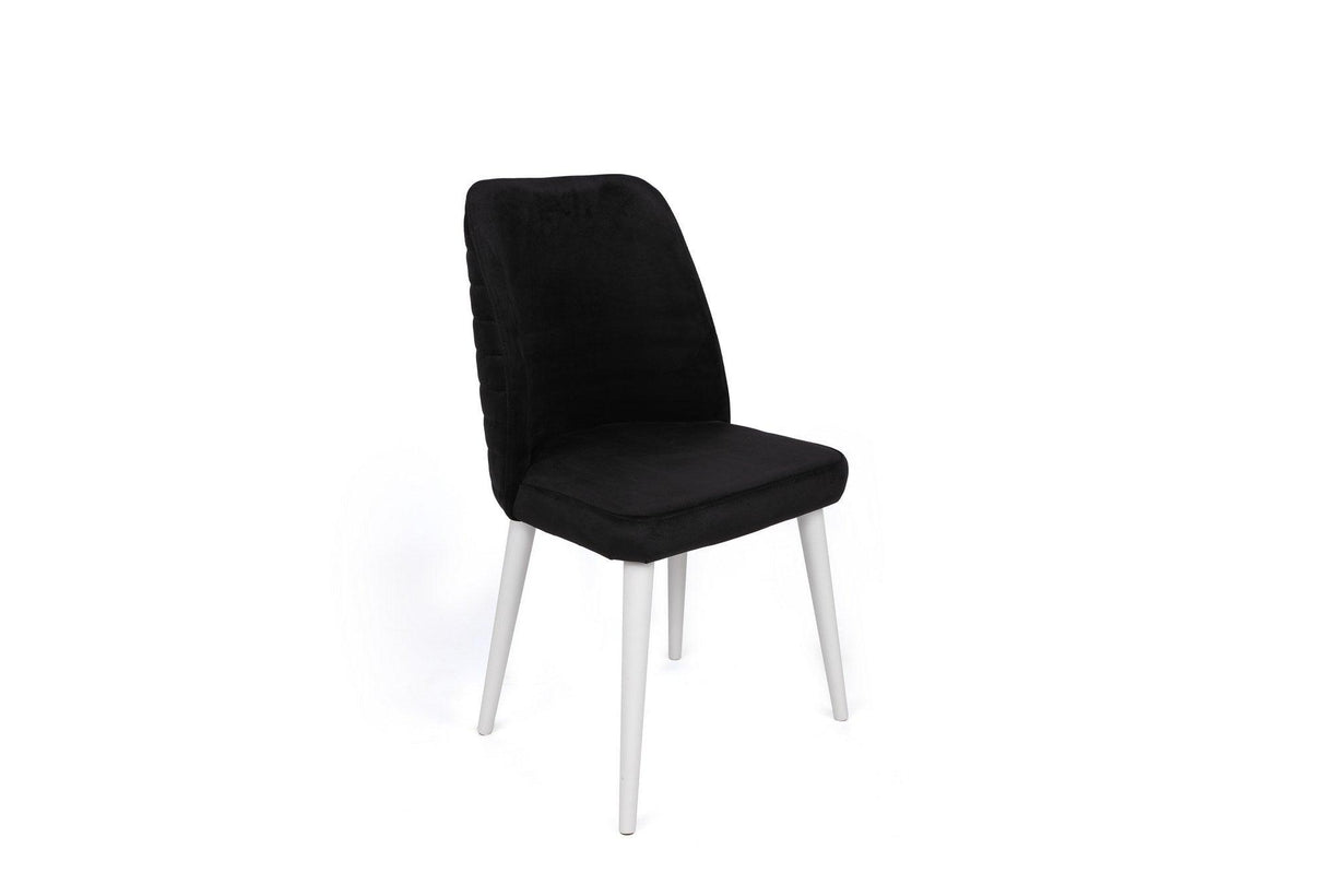 Set scaune (2 bucati) Bucatarie Sufragerie Tutku Chair  50 x 90 x 49 cm - Alb negru, SKU 974NMB1683