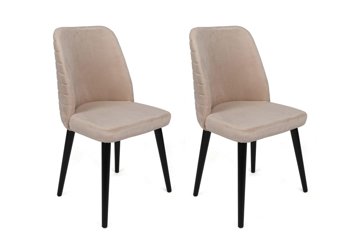 Set scaune (2 bucati) Bucatarie Sufragerie Tutku Chair  50 x 90 x 49 cm - Crem Negru, SKU 974NMB1683