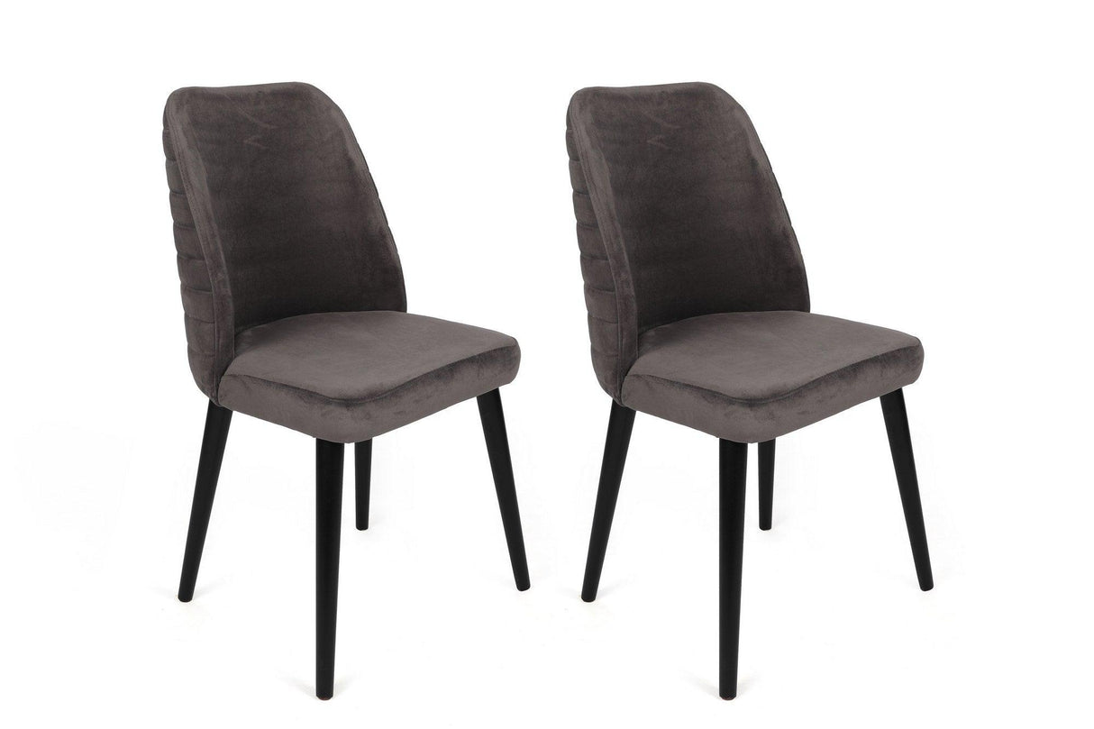 Set scaune (2 bucati) Bucatarie Sufragerie Tutku Chair  50 x 90 x 49 cm - Negru Antracit, SKU 974NMB1683