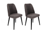 Set scaune (2 bucati) Bucatarie Sufragerie Tutku Chair  50 x 90 x 49 cm - Negru Antracit, SKU 974NMB1683