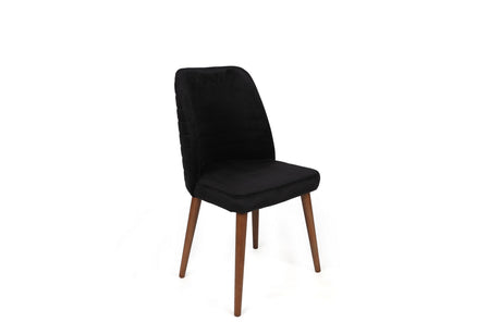 Set 2 scaune Tutku-351 V2, Negru - Nuc, 50x49x90 cm