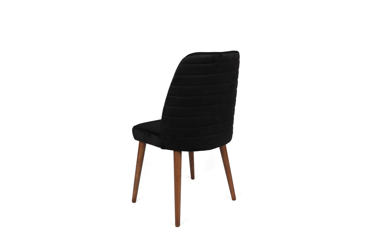 Set 2 scaune Tutku-351 V2, Negru - Nuc, 50x49x90 cm