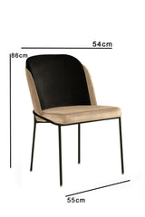Set scaune Bucatarie Sufragerie (2 bucăți) DR Chair Set, 54 x 86 x 55 cm - Crem/negru, SKU 974NMB1715