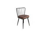 Set scaune (2 bucăți) Yıldız 944 Chair Set (2 Pieces), Albastru inchis, 43 x 82 x 42 cm - Maro deschis Negru, SKU 974NMB1721