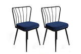 Set scaune (2 bucăți) Yıldız 944 Chair Set (2 Pieces), Albastru inchis, 43 x 82 x 42 cm - Albastru închis Negru, SKU 974NMB1721