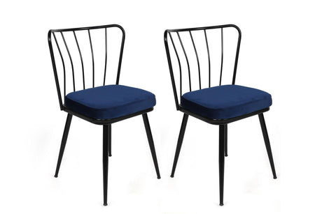 Set scaune (2 bucăți) Yıldız 944 Chair Set (2 Pieces), Albastru inchis, 43 x 82 x 42 cm