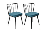 Set scaune (2 bucăți) Yıldız 944 Chair Set (2 Pieces), Albastru inchis, 43 x 82 x 42 cm - Albastru Negru, SKU 974NMB1721