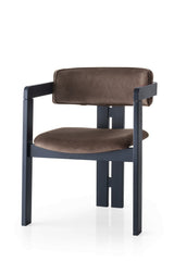 Scaun CO - 022, Negru - Maro, 58x49x76 cm