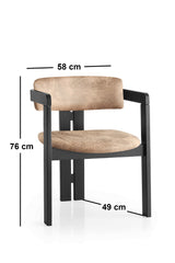 Scaun CO - 024, Negru - Bej, 58x49x76 cm