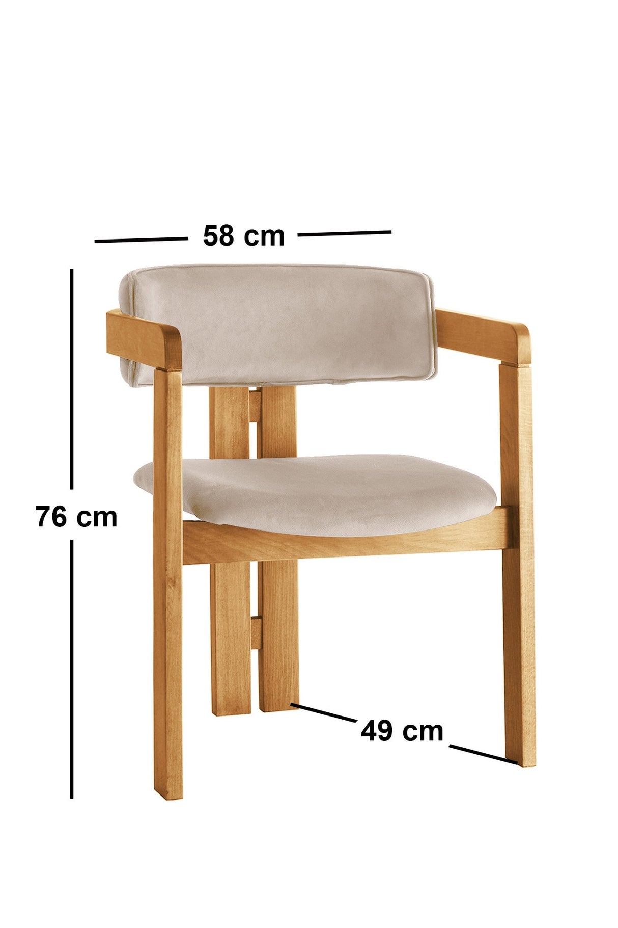 Scaun CO - 034, Stejar - Bej, 58x49x76 cm
