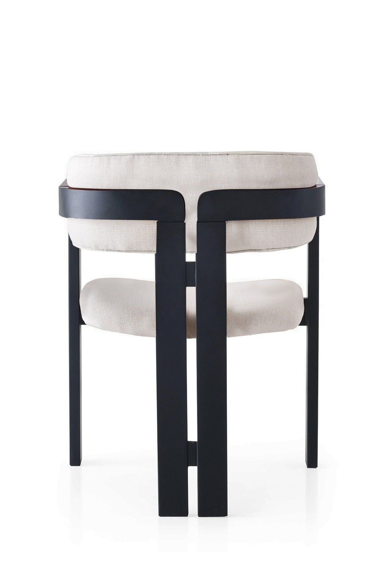Scaun CO-045, Crem - Negru, 58x49x76 cm