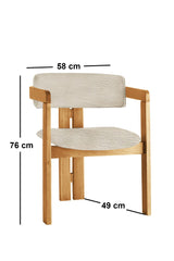 Scaun CO-046, Gri deschis - Stejar, 58x49x76 cm