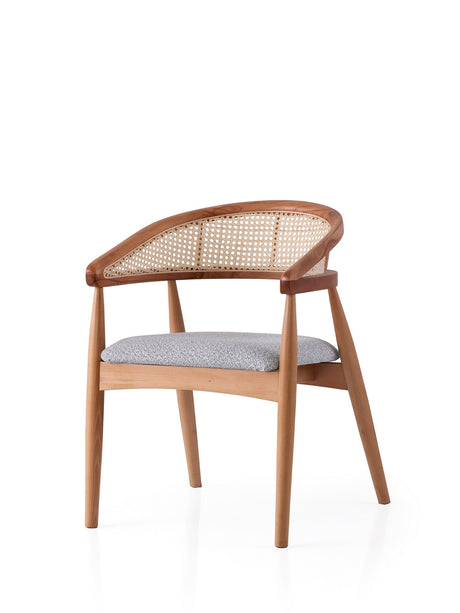 Scaun Atlas - 4351, Stejar - Albastru deschis, 53x53x75 cm