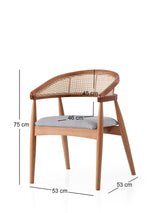 Scaun Atlas - 4351, Stejar - Albastru deschis, 53x53x75 cm