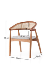 Scaun Atlas - 4352, Stejar - Crem, 53x53x75 cm