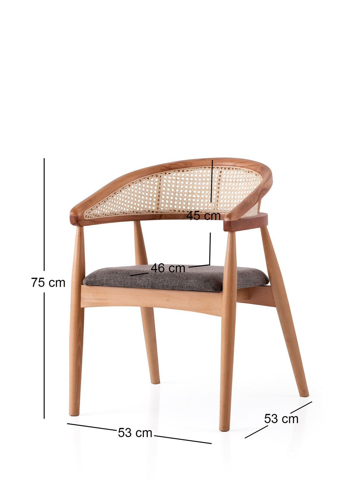 Scaun Atlas - 4353, Stejar - Maro deschis, 53x53x75 cm, SKU 974NMB1834, imagine 3