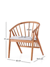 Scaun Ava - 4501, Stejar - Gri deschis, 60x55x77 cm