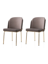 Set 2 scaune Dore - 125 V2, Auriu - Maro - Mink, 62x52x75 cm