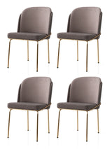 Set 4 scaune Dore - 125 V4, Auriu - Maro - Mink, 62x52x75 cm