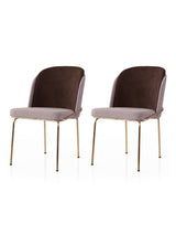 Set 2 scaune Dore - 126 V2, Auriu - Maro - Mink, 62x52x75 cm