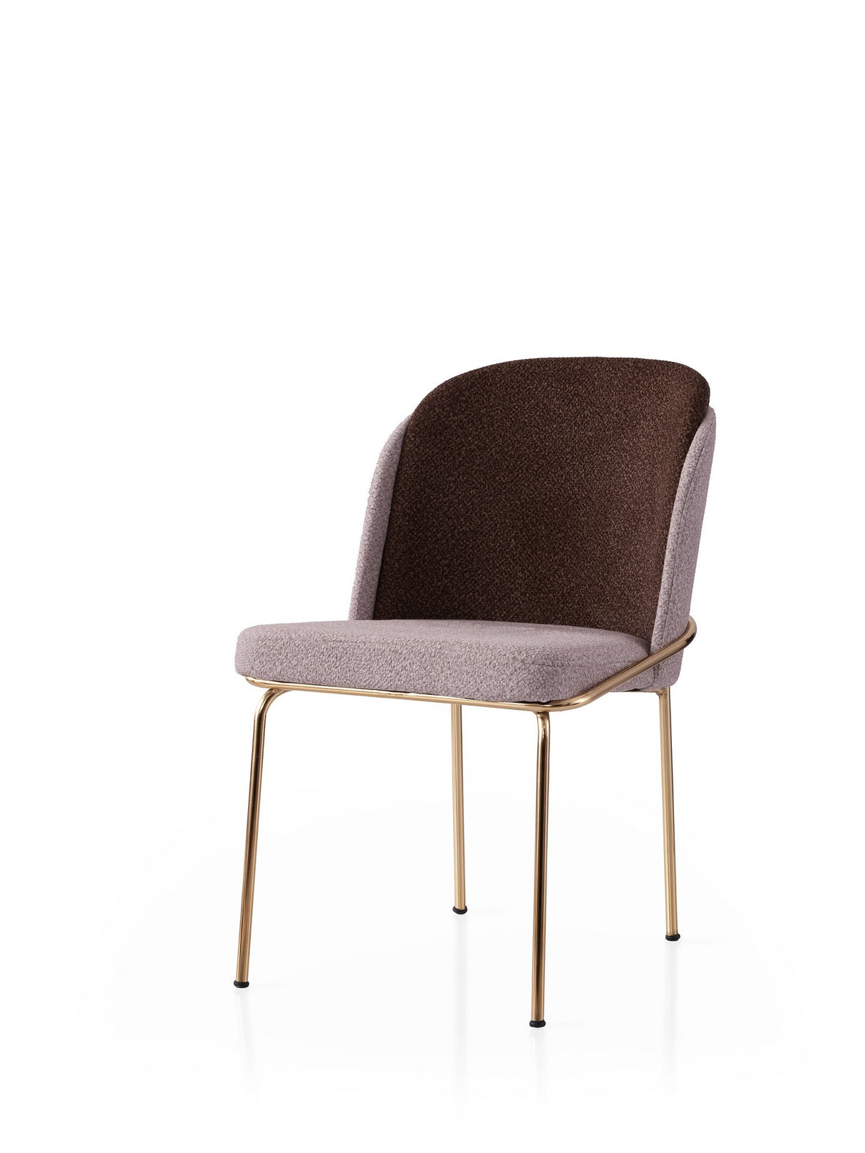 Set 4 scaune Dore - 126 V4, Auriu - Maro - Mink, 62x52x75 cm